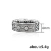 Couple Ring Copper Geometric Inlaid Zircon Design