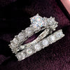 Couple Ring Copper Geometric Inlaid Zircon Fashionable Bridal Accessories