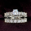 Couple Ring Copper Geometric Inlaid Zircon Fashionable Bridal Accessories