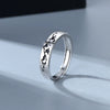 Couple Ring S925 Silver Geometric Design Electroplated