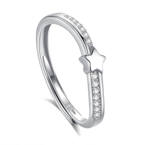 Couple Ring S925 Silver Star Design Diamond Styling Wholesale