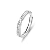Couple Ring S925 Silver Twin Knot Diamond Geometric Style Open Interwoven