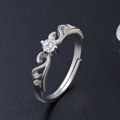 Couple Ring S925 Sterling Silver Korean Inlaid Zircon Diamond Ring Index Finger Tail Ring