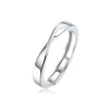 Couple Ring 925 Silver Geometric Moissanite Inlay Sweet Minimalist Style
