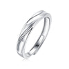 Couple Ring 925 Silver Geometric Moissanite Inlay Sweet Minimalist Style