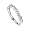 Couple Ring 925 Silver Geometric Moissanite Inlay Sweet Minimalist Style