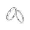 Couple Ring 925 Silver Geometric Moissanite Inlay Sweet Minimalist Style