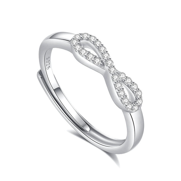 Couple Ring 925 Silver Geometric Zircon Design