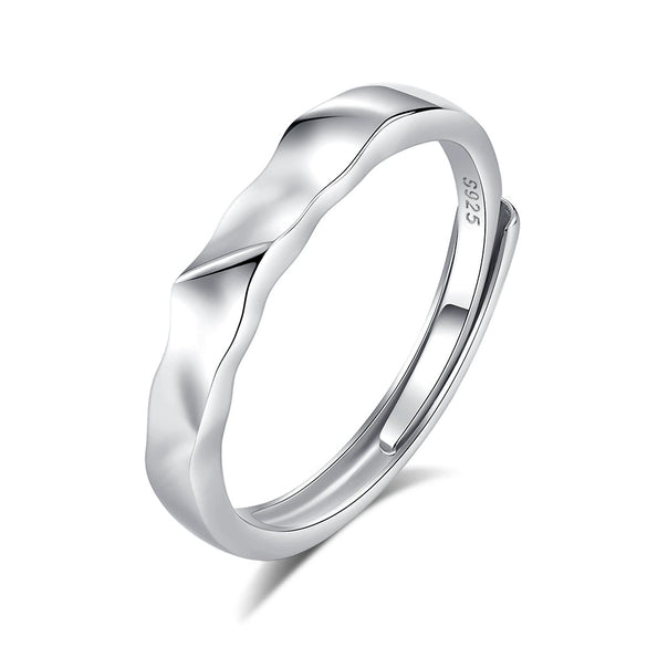 Couple Ring 925 Silver Geometric Zircon Design