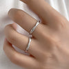 Couple Ring 925 Silver Mobius Twist Geometric Diamond Design