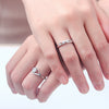 Couple Ring Sterling Silver Diamond Geometric Simple Style