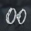 Couple Ring 925 Sterling Silver Geometric Mossam Drill Simple Style