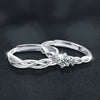 Couple Ring 925 Sterling Silver Geometric Mossam Drill Simple Style