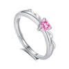 Couple Ring Sterling Silver 925 Love Heart Electroplated Geometric Jewelry