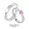 Couple Ring Sterling Silver 925 Love Heart Electroplated Geometric Jewelry