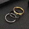 Couple Ring Titanium Steel Geometric Hammer Pattern Electroplating Hand Ornament