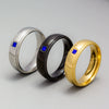Couple Ring Titanium Steel Geometric Real Gold Inlaid Furnace Electroplated