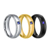 Couple Ring Titanium Steel Geometric Real Gold Inlaid Furnace Electroplated