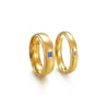Couple Ring Titanium Steel Geometric Real Gold Inlaid Furnace Electroplated
