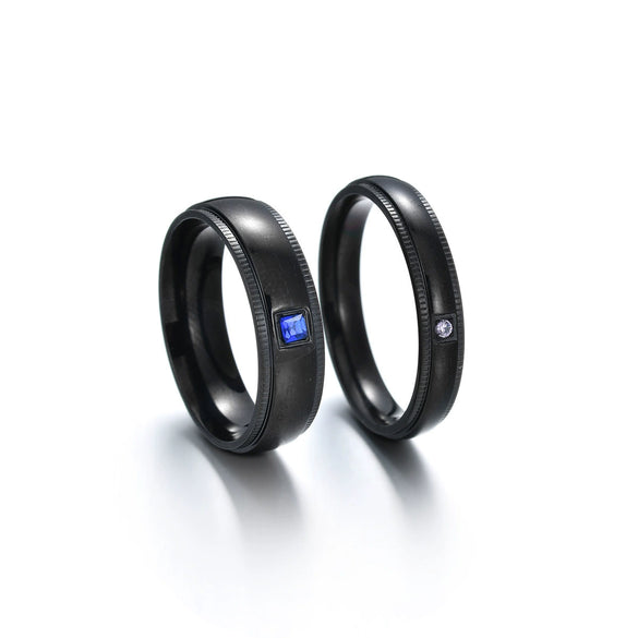 Couple Ring Titanium Steel Geometric Real Gold Inlaid Furnace Electroplated