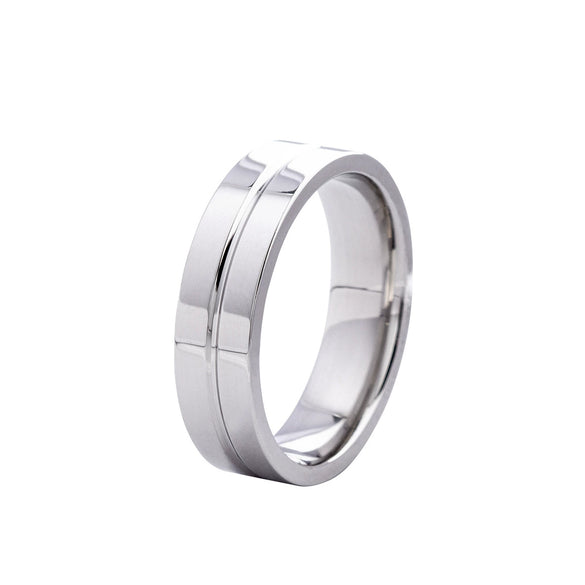 Couple Rings Stainless Steel Geometric Electroplating Zircon Jewelry