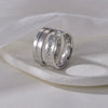 Couple Rings Stainless Steel Geometric Electroplating Zircon Jewelry