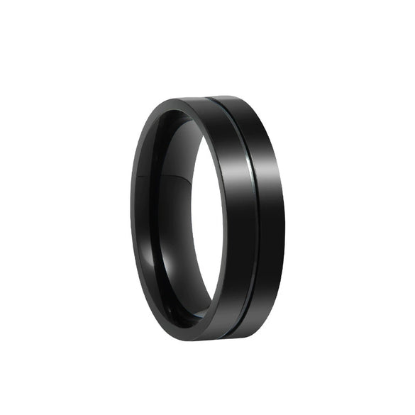 Couple Rings Stainless Steel Geometric Electroplating Zircon Jewelry