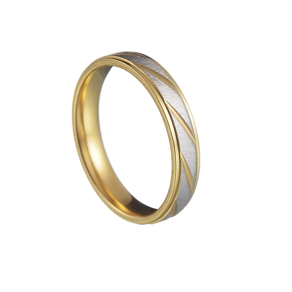 Couple Rings Titanium Steel Geometric Electroplated