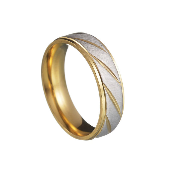 Couple Rings Titanium Steel Geometric Electroplated