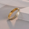 Couple Rings Titanium Steel Geometric Electroplated