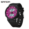Couple Sports Watch Simple Dual Display Multifunction Luminous Waterproof Digital Watch With Abs Case Acrylic Mirror And Tpu Strap Round Dial