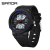 Couple Sports Watch Simple Dual Display Multifunction Luminous Waterproof Digital Watch With Abs Case Acrylic Mirror And Tpu Strap Round Dial