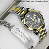 Couple Stainless Steel And Alloy Quartz Watch Set With Round Dial And Fashionable Style