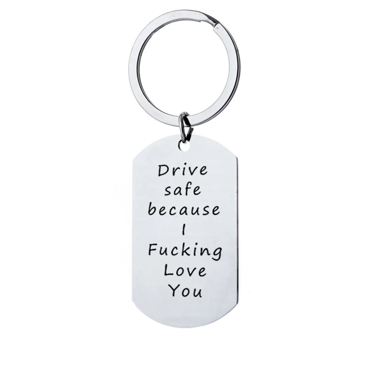 Couple Stainless Steel Letter Drive Safe Key Ring