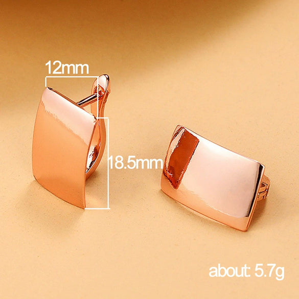 Couple Style Rectangular Geometric Copper Earrings