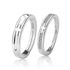Couple Style 925 Sterling Silver Cross Pair Ring With Zircon And Geometric Pattern Microinlay