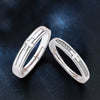 Couple Style 925 Sterling Silver Cross Pair Ring With Zircon And Geometric Pattern Microinlay