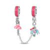 Couple Sun Moon Safety Chain Charm Hanging Beads Diy Jewelry Accessories Bracelet Necklace Silver Plated Dripping Oil Original Design