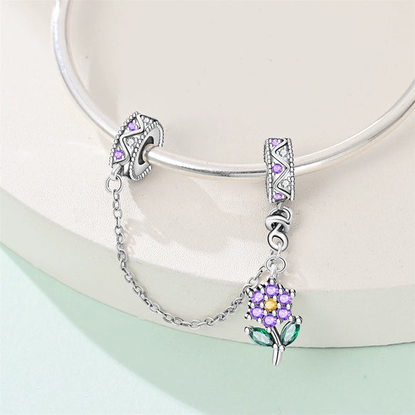 Couple Sun Moon Safety Chain Charm Hanging Beads Diy Jewelry Accessories Bracelet Necklace Silver Plated Dripping Oil Original Design
