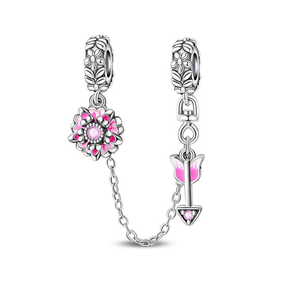 Couple Sun Moon Safety Chain Charm Hanging Beads Diy Jewelry Accessories Bracelet Necklace Silver Plated Dripping Oil Original Design