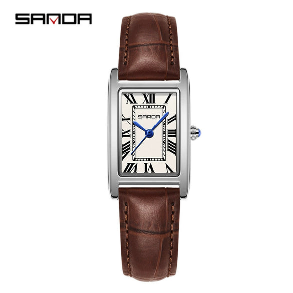 Couple Vintage Square Quartz Watches Waterproof Zinc Alloy Case Stainless Steel Buckle Mineral Tempered Glass Mirror