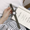 Couple Watch Alloy Case Imitation Leather Strap Square Dial Leisure Style