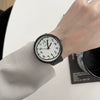 Couple Watch Alloy Case Ordinary Glass Mirror Black And White Graffiti Leisure Style