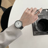Couple Watch Alloy Case Ordinary Glass Mirror Black And White Graffiti Leisure Style