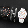 Couple Watch Set Alloy Case Silicone Strap Magnetic Heart Casual Style Round Dial