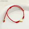 Couple Woven Red Rope Stainless Steel Heart Shape Love Bracelet Electroplated