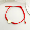 Couple Woven Red Rope Stainless Steel Heart Shape Love Bracelet Electroplated