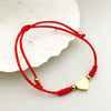 Couple Woven Red Rope Stainless Steel Heart Shape Love Bracelet Electroplated
