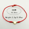 Couple Woven Red Rope Stainless Steel Heart Shape Love Bracelet Electroplated