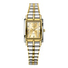Couple's Business Style Alloy Case Stainless Steel Strap Rectangle Dial Watch With Printed Logo